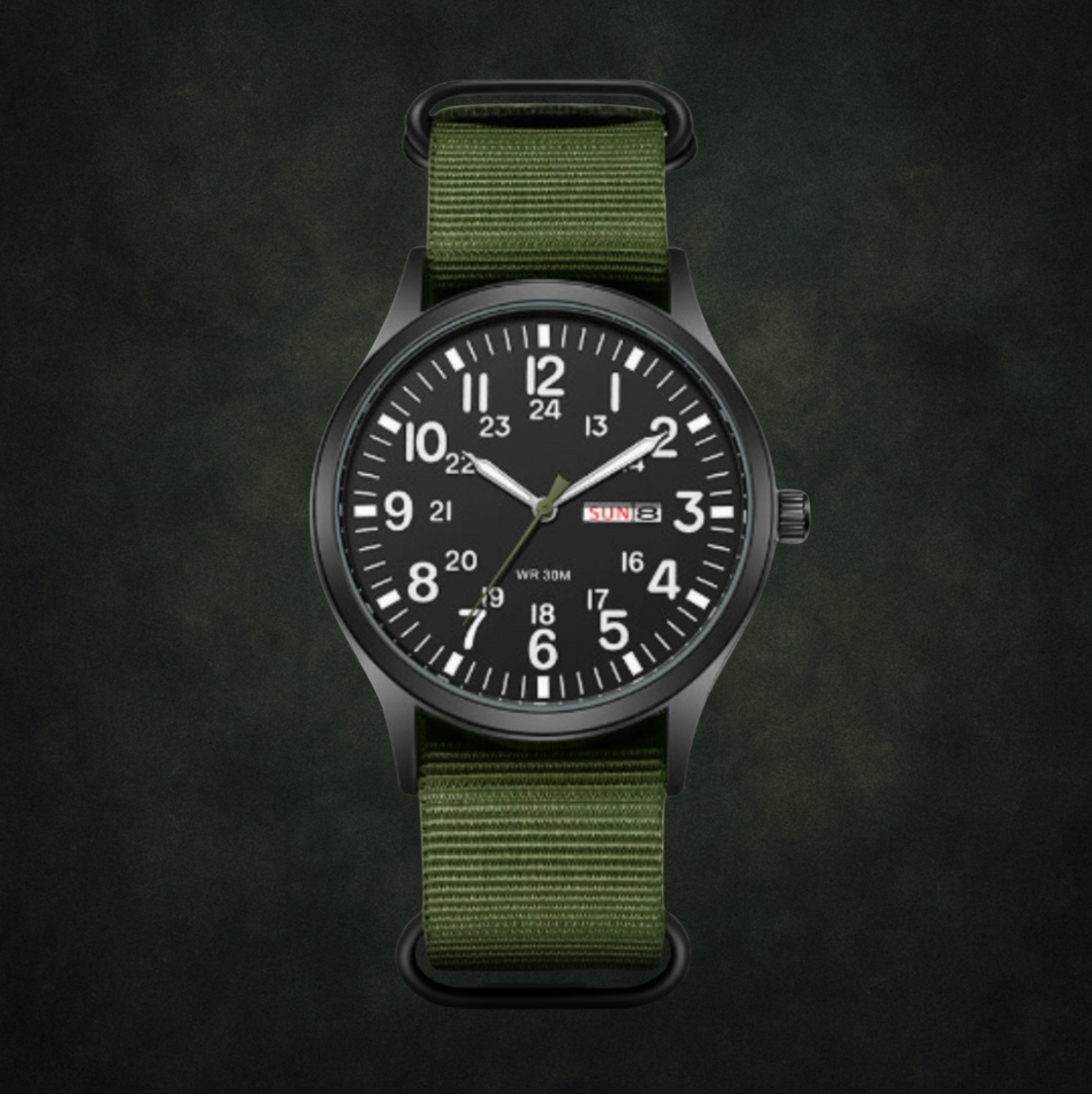 Men's Rugged Outdoor Watch – Waterproof, Scratch-Resistant, Nylon Strap-The Yellow Prime