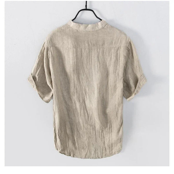 Men's Short Sleeve Linen Shirt - Cove Style-The Yellow Prime