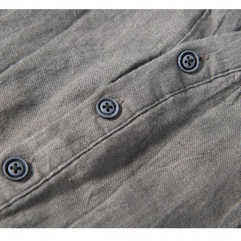 Men's Short Sleeve Linen Shirt - Cove Style-The Yellow Prime