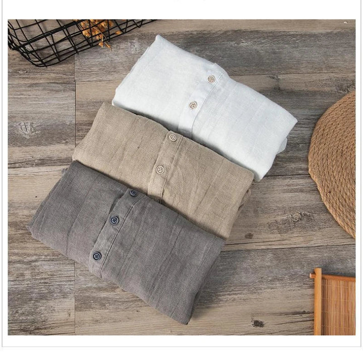 Men's Short Sleeve Linen Shirt - Cove Style-The Yellow Prime
