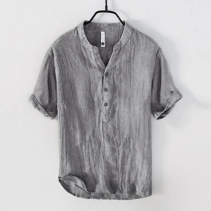 Men's Short Sleeve Linen Shirt - Cove Style-The Yellow Prime