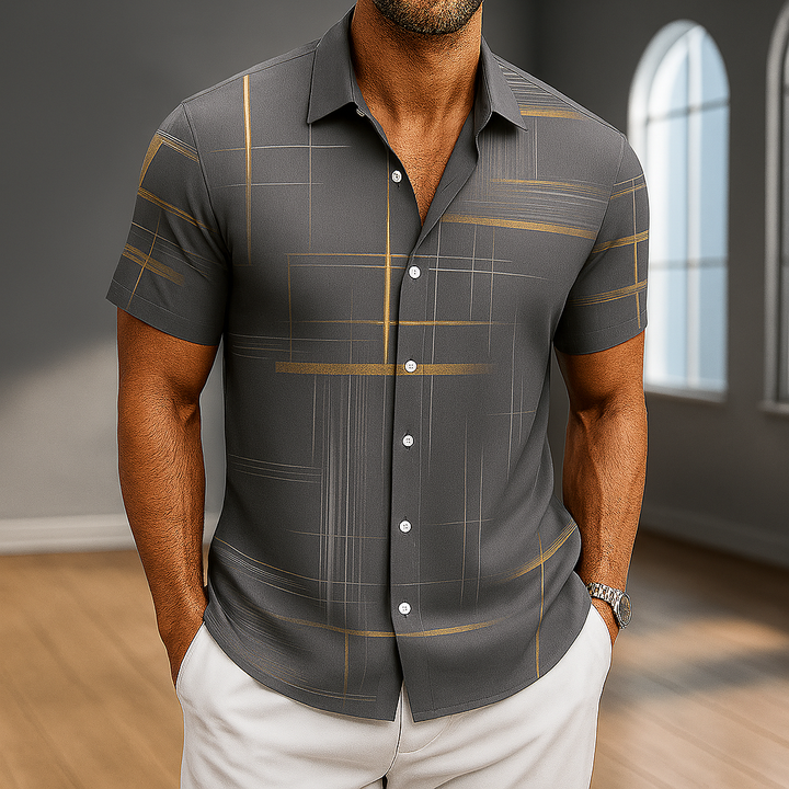 Men's Silk Button-Up Shirt-The Yellow Prime