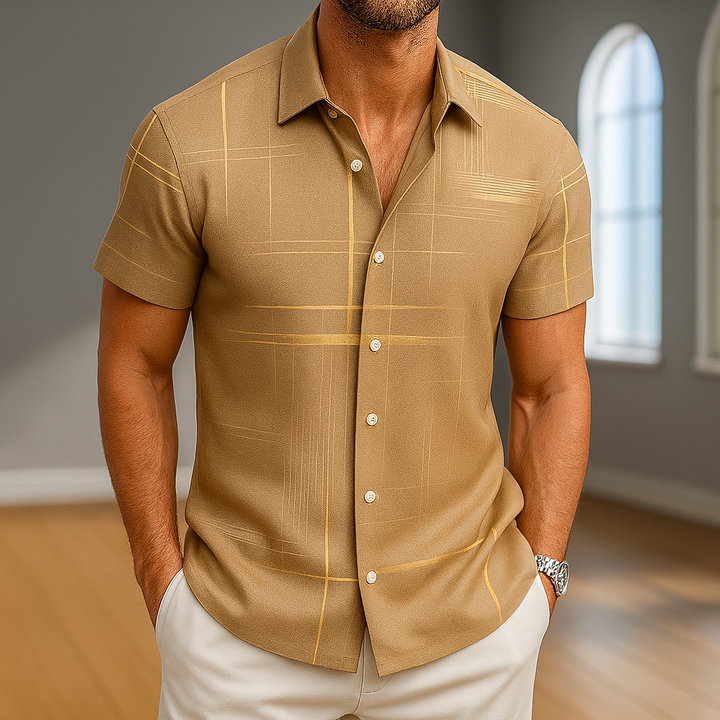 Men's Silk Button-Up Shirt-The Yellow Prime