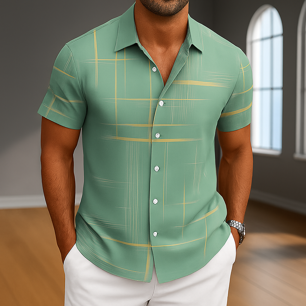 Men's Silk Button-Up Shirt-The Yellow Prime