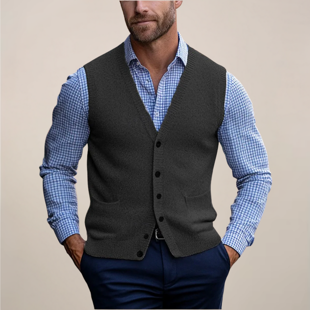 Men's Lightweight Sleeveless Vest Sweater for Layering