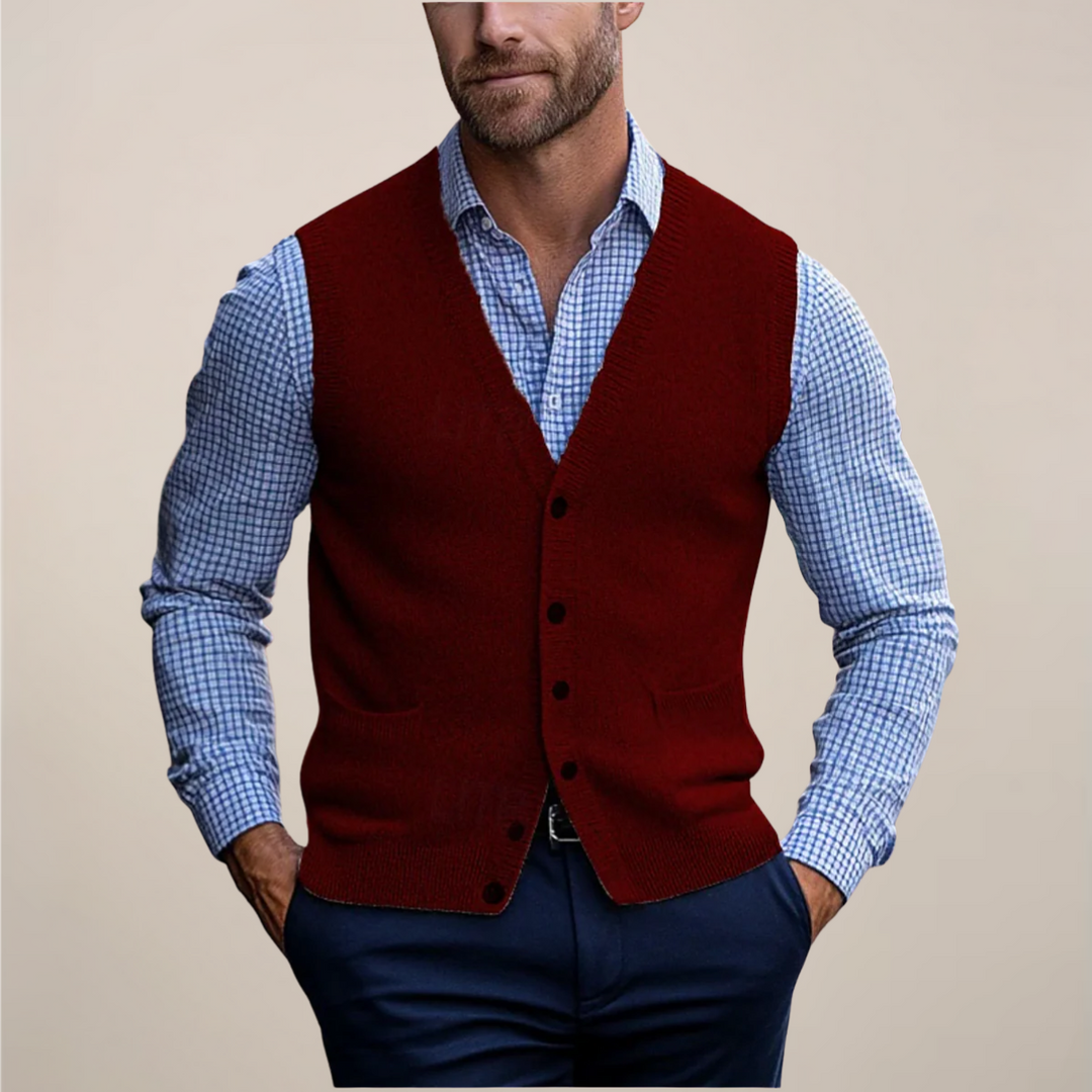 Men's Lightweight Sleeveless Vest Sweater for Layering