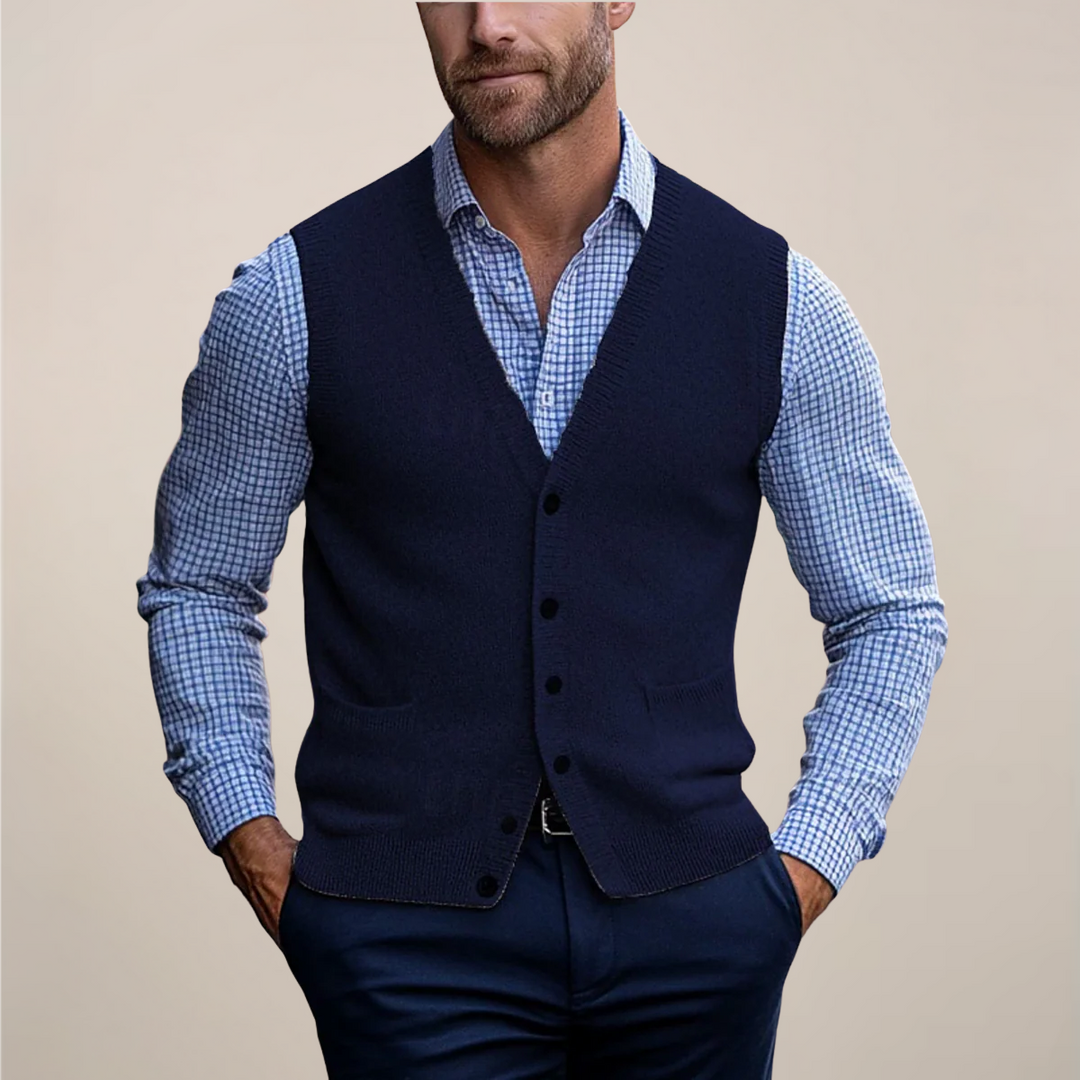 Men's Lightweight Sleeveless Vest Sweater for Layering