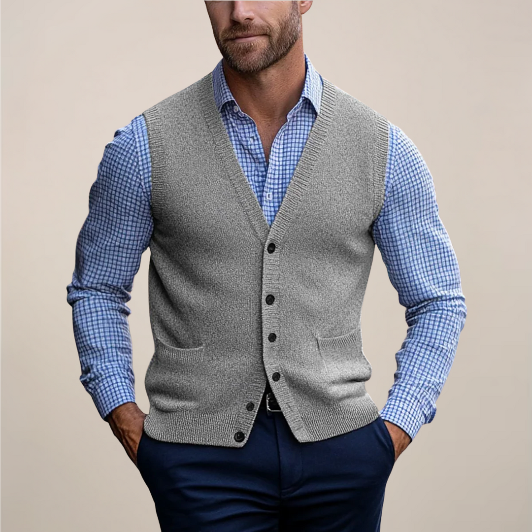 Men's Lightweight Sleeveless Vest Sweater for Layering