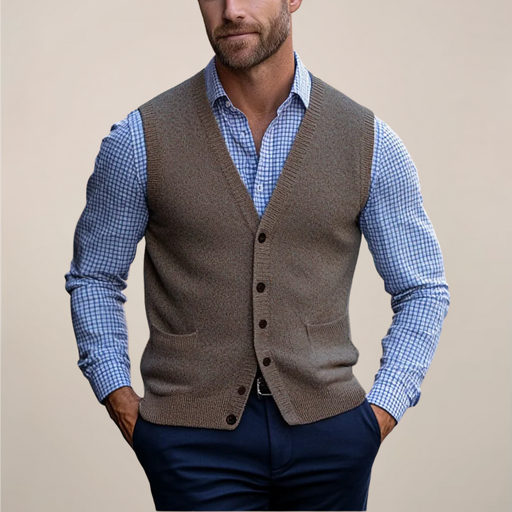 Men's Lightweight Sleeveless Vest Sweater for Layering