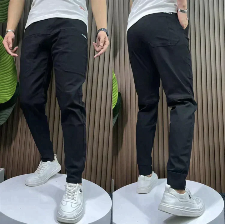 Men's Slim-Fit Cargo Pants – Structured Seams & Multi-Pocket Style-The Yellow Prime