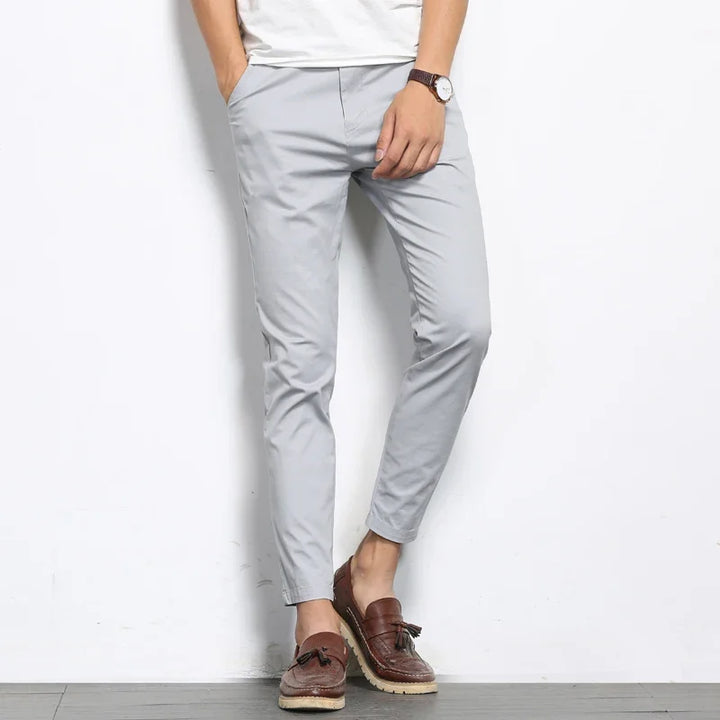 Men's Slim Fit Cotton Dress Trousers-The Yellow Prime