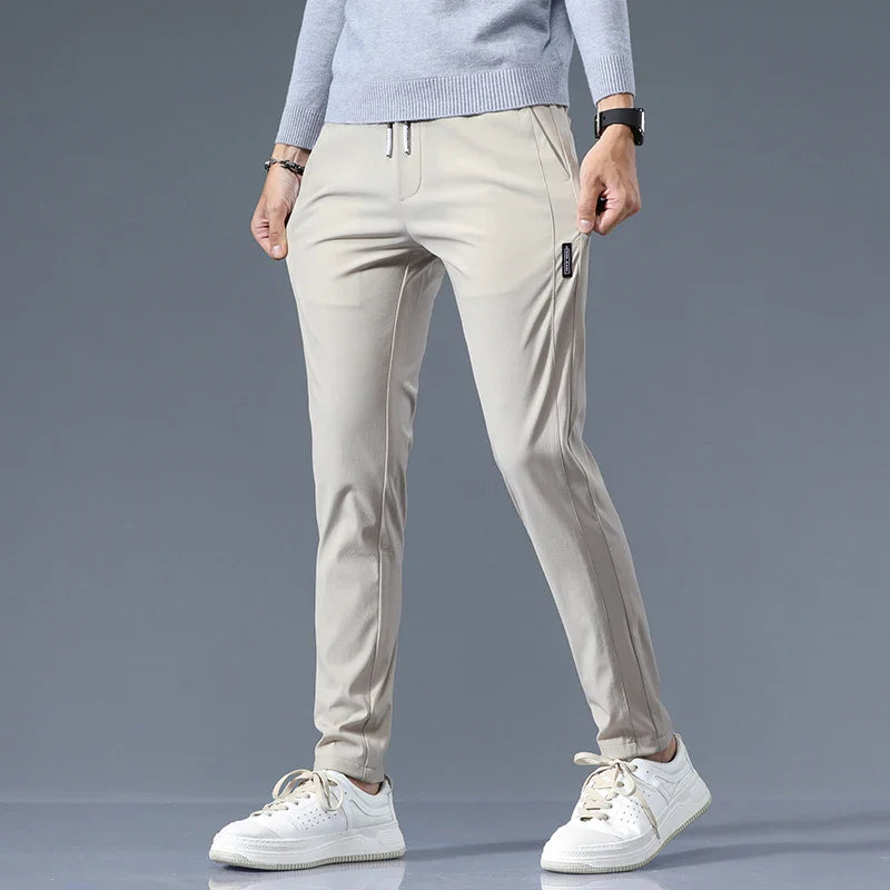 Men's Slim Fit Cotton Trousers-The Yellow Prime