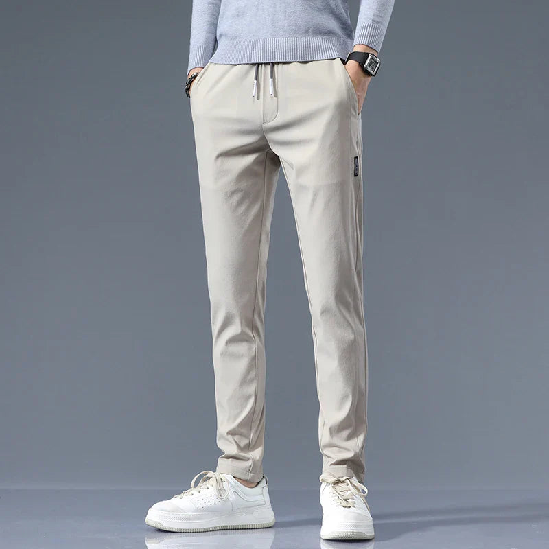 Men's Slim Fit Cotton Trousers-The Yellow Prime
