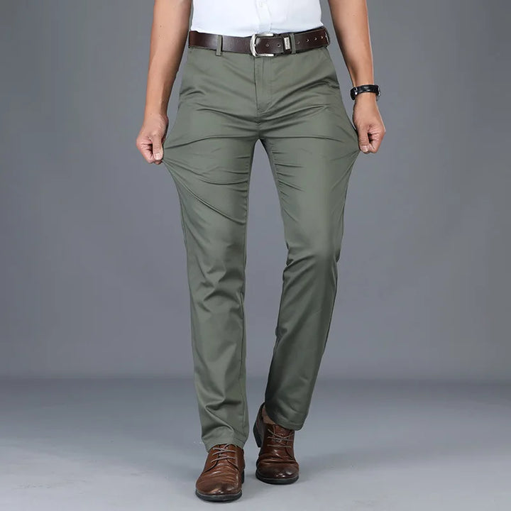 Men's Slim Fit Straight Leg Dress Trousers-The Yellow Prime