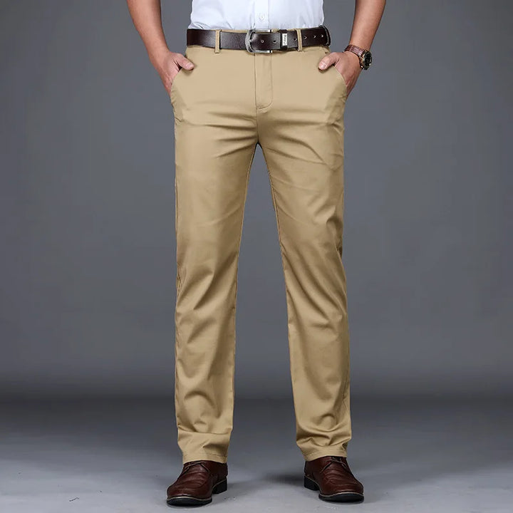 Men's Slim Fit Straight Leg Dress Trousers-The Yellow Prime
