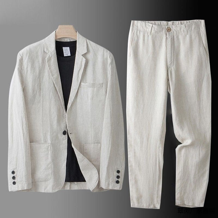 Men's Slim Fit Summer Suit – Lightweight Cotton and Hemp Blend-The Yellow Prime