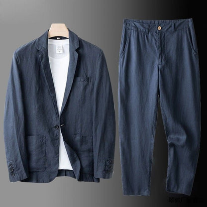 Men's Slim Fit Summer Suit – Lightweight Cotton and Hemp Blend-The Yellow Prime