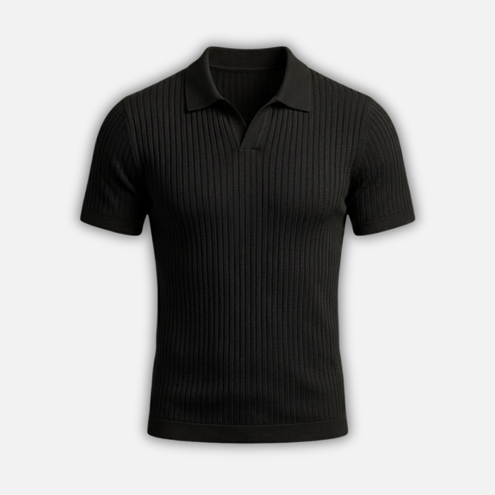Men's Slim Fit V-Neck Polo Shirt-The Yellow Prime