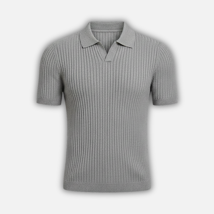 Men's Slim Fit V-Neck Polo Shirt-The Yellow Prime