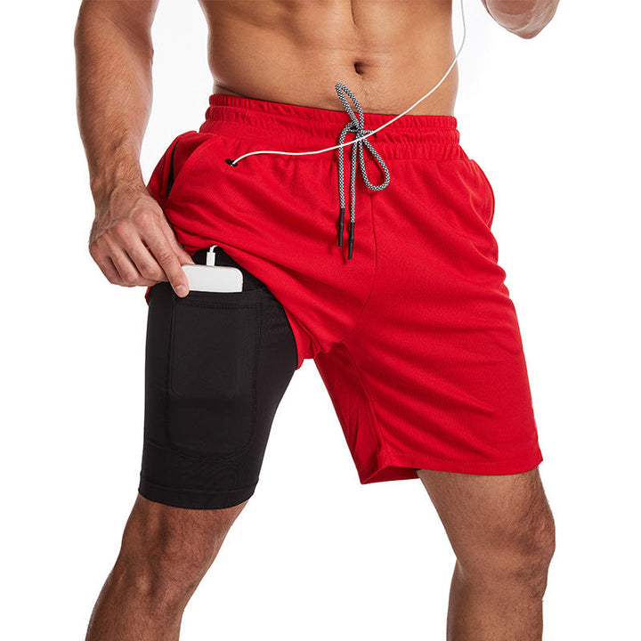 Men's Sporty Swim Trunks with Quick-Dry Fabric and Zip Pockets-The Yellow Prime