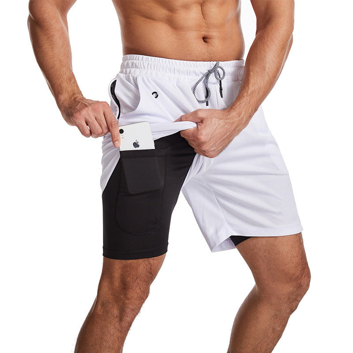 Men's Sporty Swim Trunks with Quick-Dry Fabric and Zip Pockets-The Yellow Prime