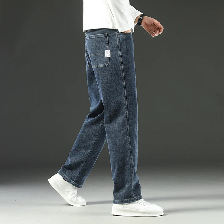 Men's Stretch Straight Leg Dark Wash Denim Jeans-The Yellow Prime