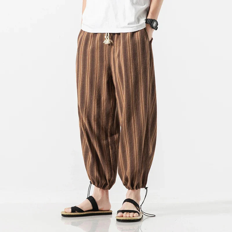 Men's Stripe Cotton Joggers - Cabo Style-The Yellow Prime