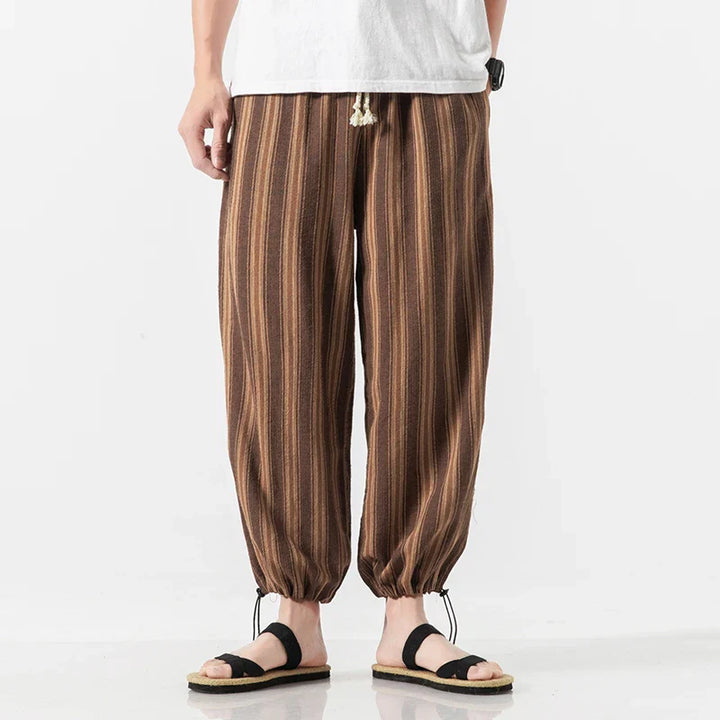 Men's Stripe Cotton Joggers - Cabo Style-The Yellow Prime