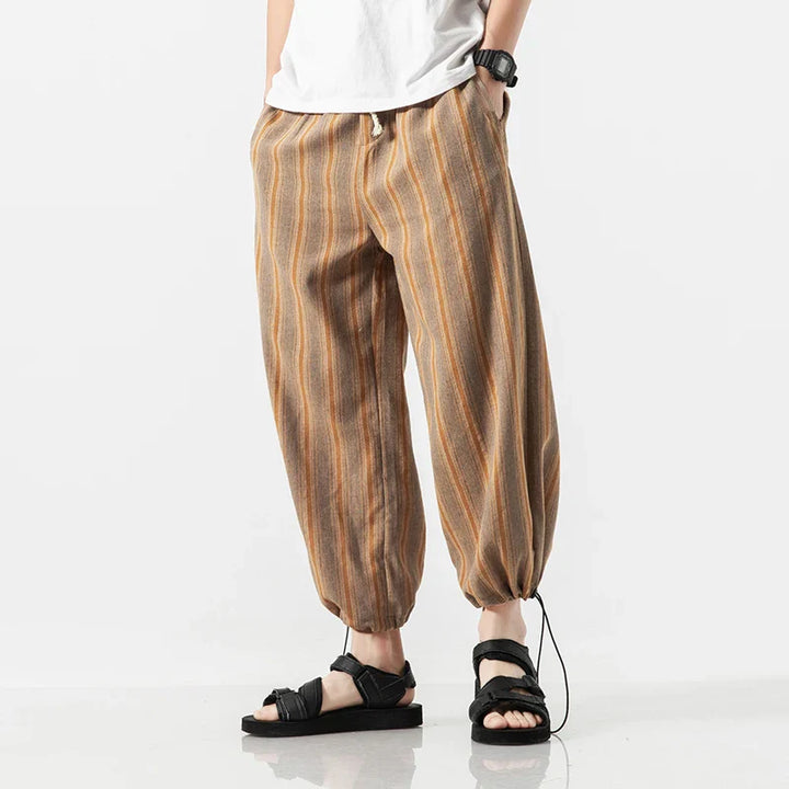 Men's Stripe Cotton Joggers - Cabo Style-The Yellow Prime