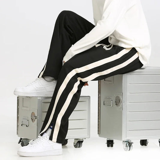 Men's Stripe Joggers - Stylish and Comfortable Athletic Wear-The Yellow Prime