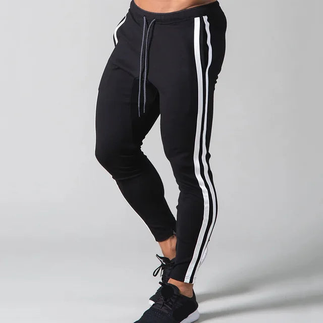 Men's Striped Slim-Fit Athletic Joggers-The Yellow Prime