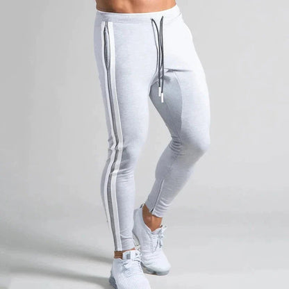 Men's Striped Slim-Fit Athletic Joggers-The Yellow Prime