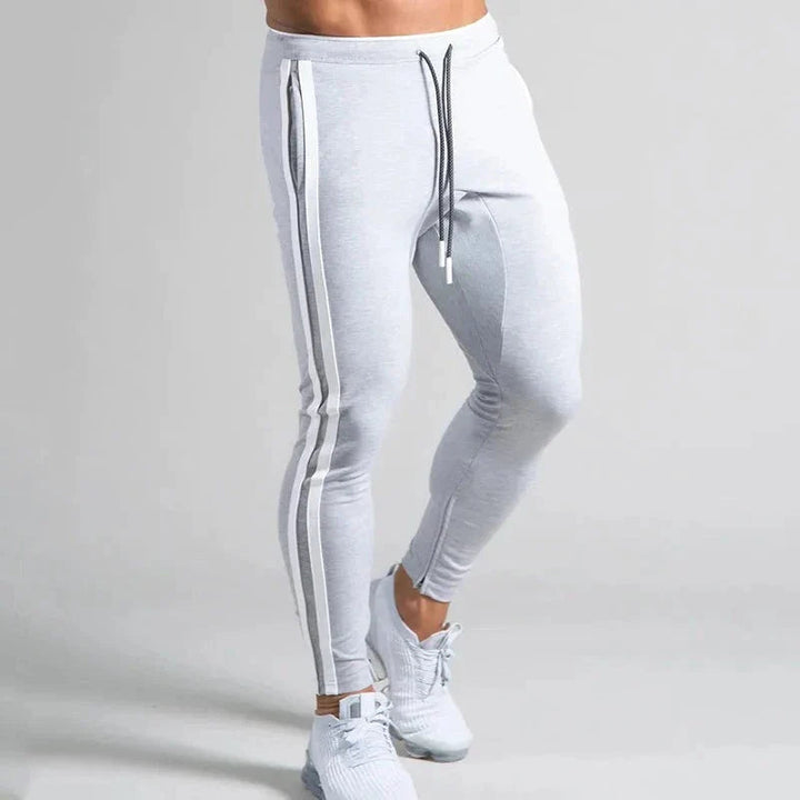 Men's Striped Slim-Fit Athletic Joggers-The Yellow Prime