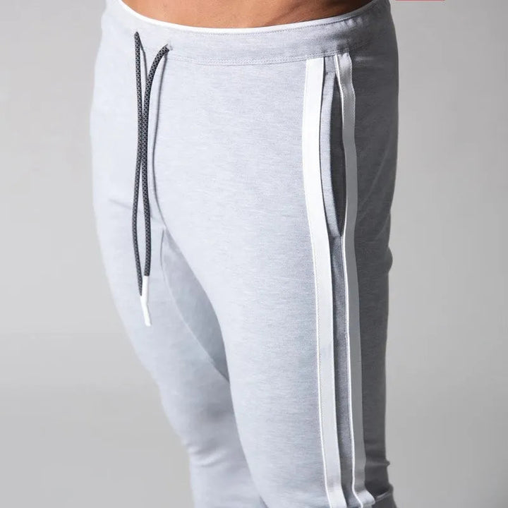Men's Striped Slim-Fit Athletic Joggers-The Yellow Prime