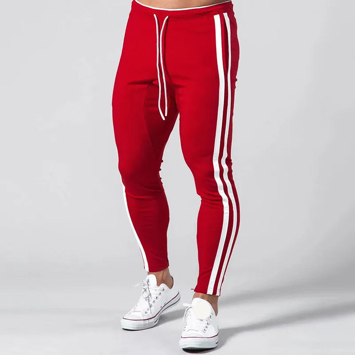 Men's Striped Slim-Fit Athletic Joggers-The Yellow Prime