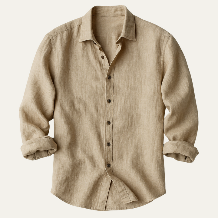 Men's Stylish Vintage-Inspired Long Sleeve Classic Shirt-The Yellow Prime