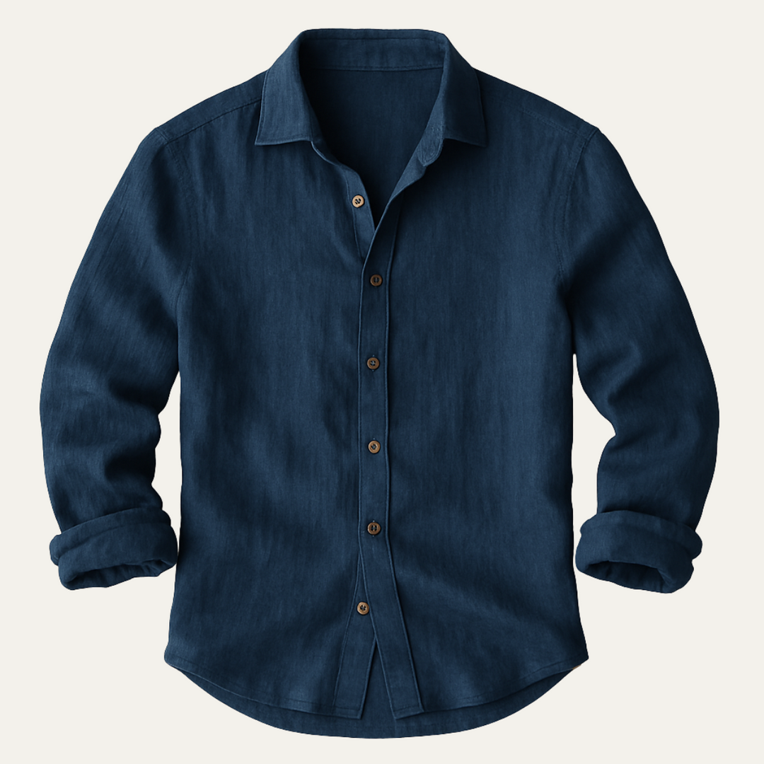Men's Stylish Vintage-Inspired Long Sleeve Classic Shirt-The Yellow Prime