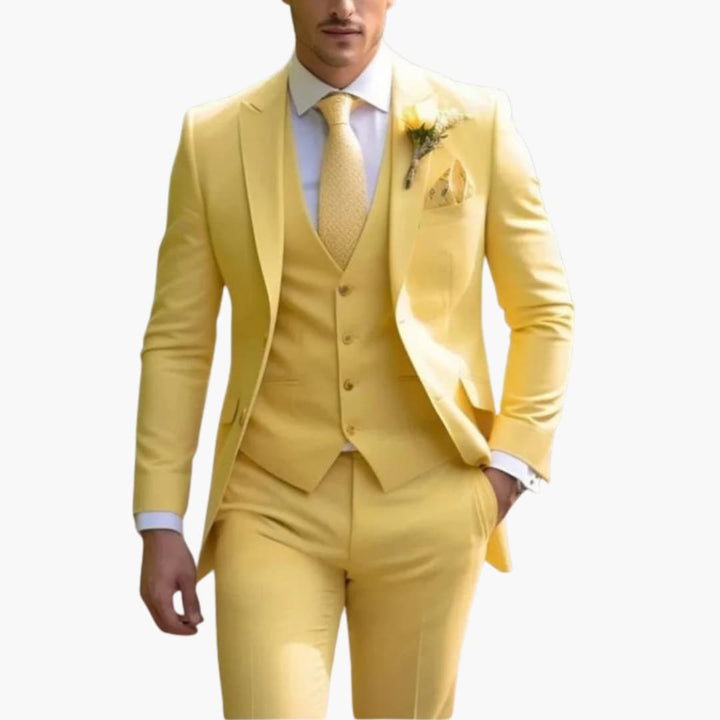 Men's Stylish Wedding Suit | Complete Outfit Yellow