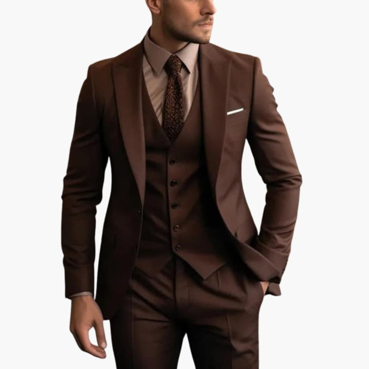 Men's Stylish Wedding Suit | Complete Outfit Brown