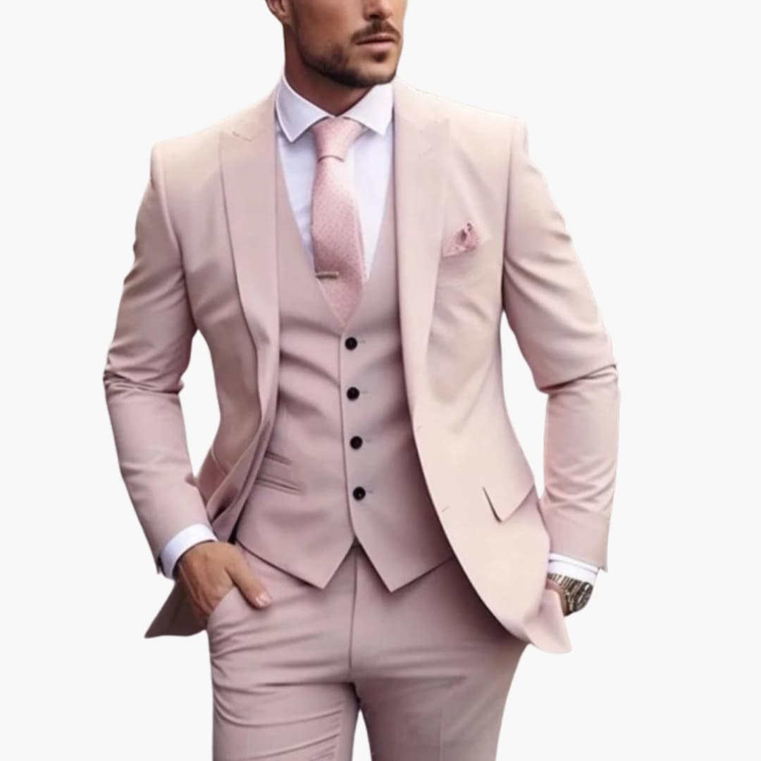 Men's Stylish Wedding Suit | Complete Outfit Pink