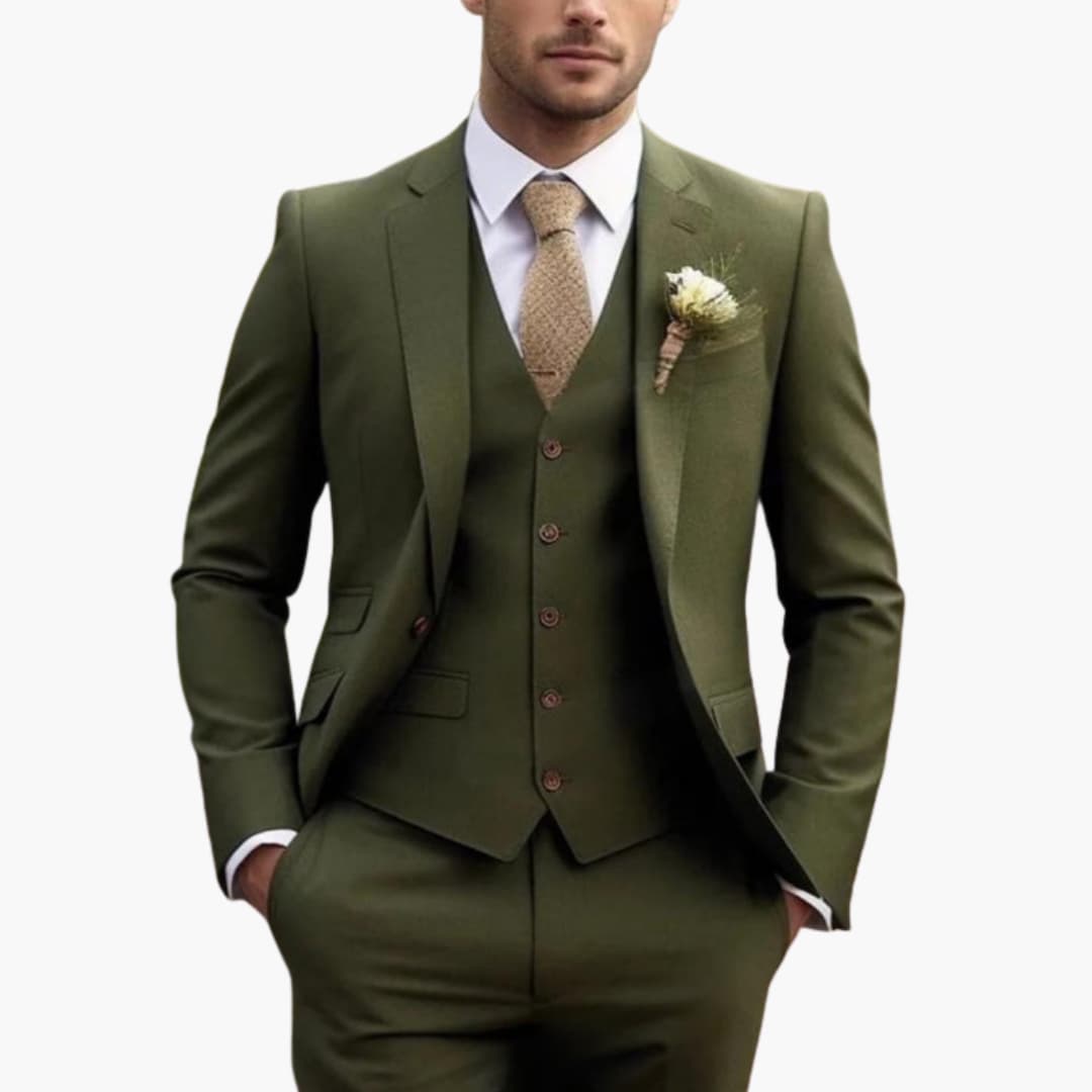Men's Stylish Wedding Suit | Complete Outfit Dark Green