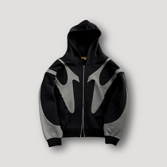 Men's Stylish Zip-Up Hoodie with Print Design-The Yellow Prime
