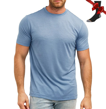 Men's Superfine Merino Wool Base Layer T-Shirt and Socks Set-The Yellow Prime
