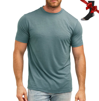 Men's Superfine Merino Wool Base Layer T-Shirt and Socks Set-The Yellow Prime