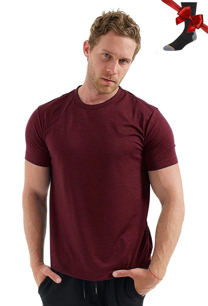 Men's Superfine Merino Wool Base Layer T-Shirt and Socks Set-The Yellow Prime