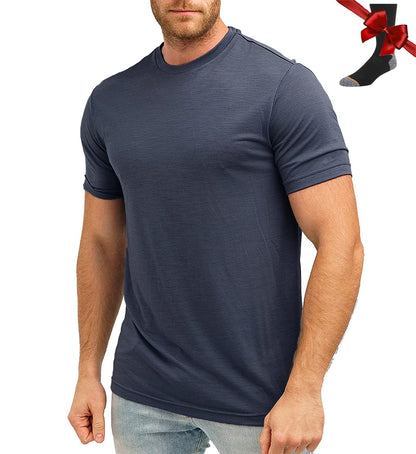 Men's Superfine Merino Wool Base Layer T-Shirt and Socks Set-The Yellow Prime