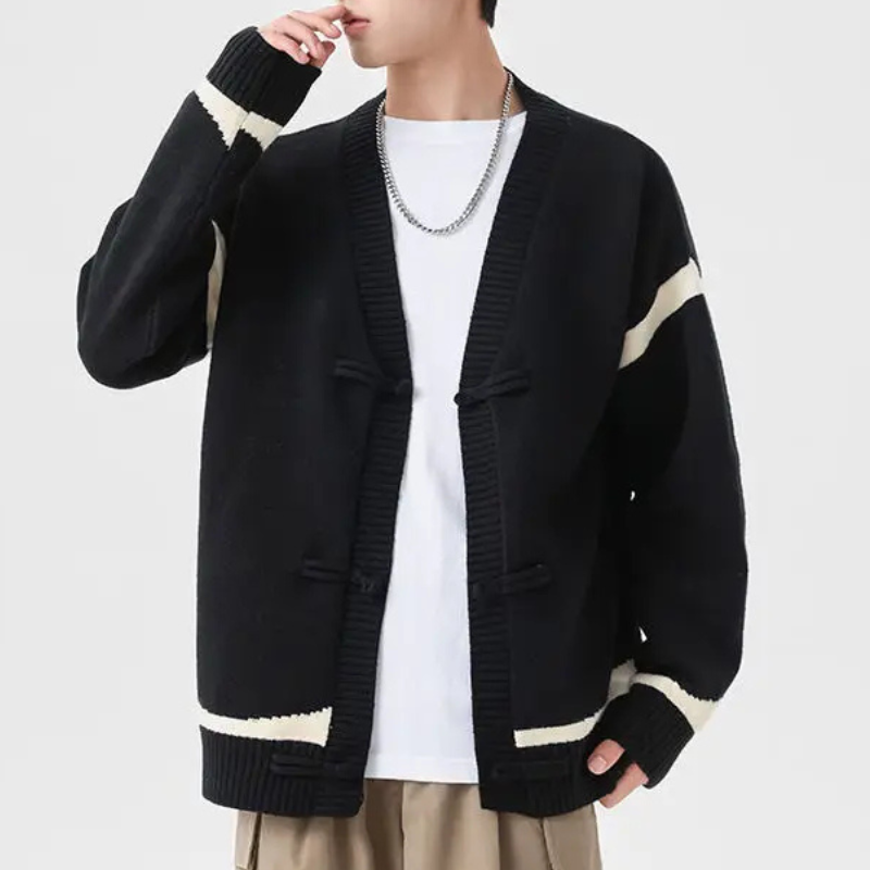 Men's Toggle Knit Cardigan-The Yellow Prime
