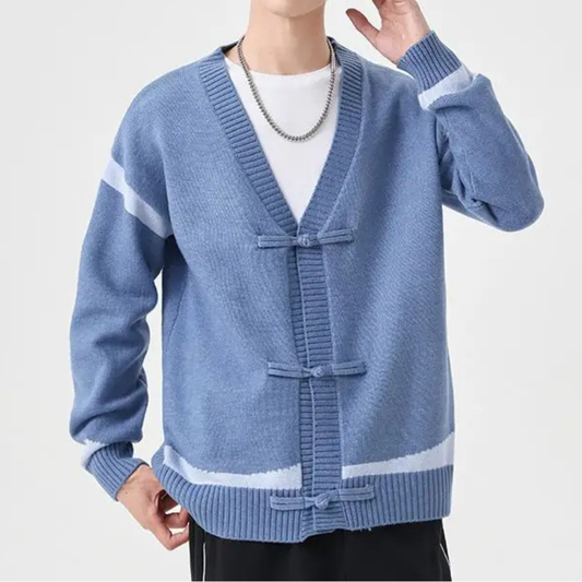 Men's Toggle Knit Cardigan-The Yellow Prime