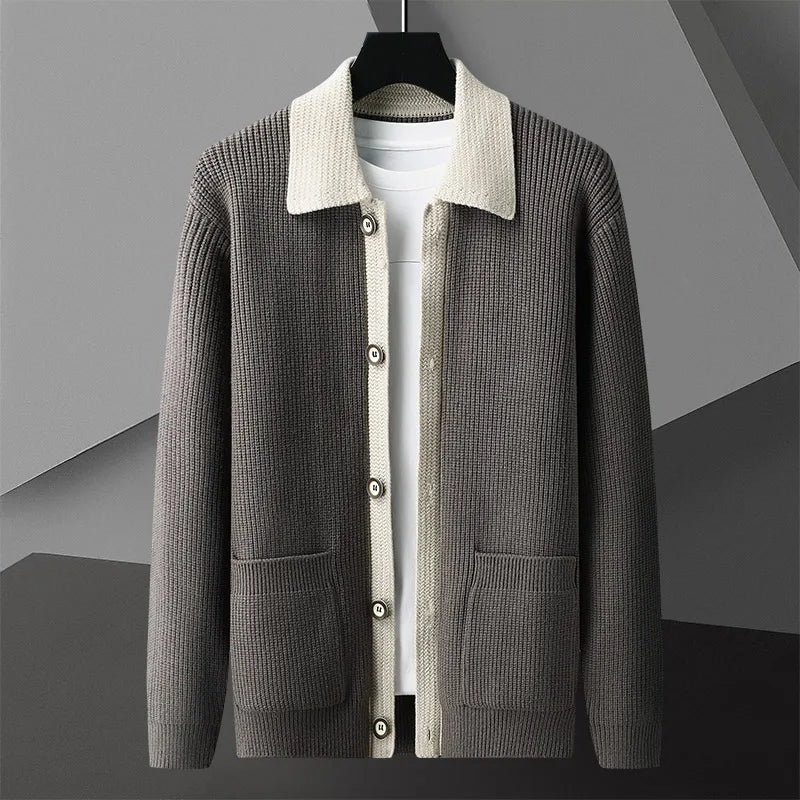 Men's Two-Tone Cardigan-The Yellow Prime