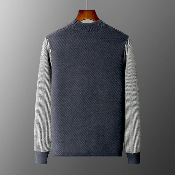 Men's Two-Tone Merino Cardigan-The Yellow Prime